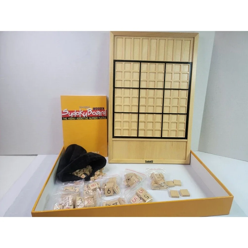 Smart Minds Original Wooden Sudoku Board Number Puzzle Game Complete w/ Box Book